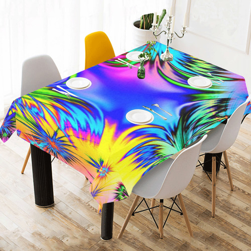 alive 4 (abstract) by JamColors Cotton Linen Tablecloth 60" x 90"