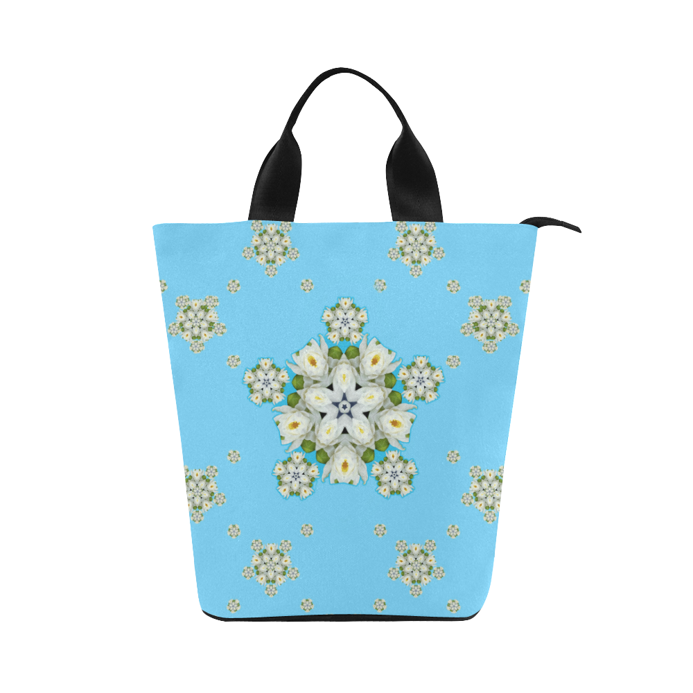 waterlily pattern Nylon Lunch Tote Bag (Model 1670)
