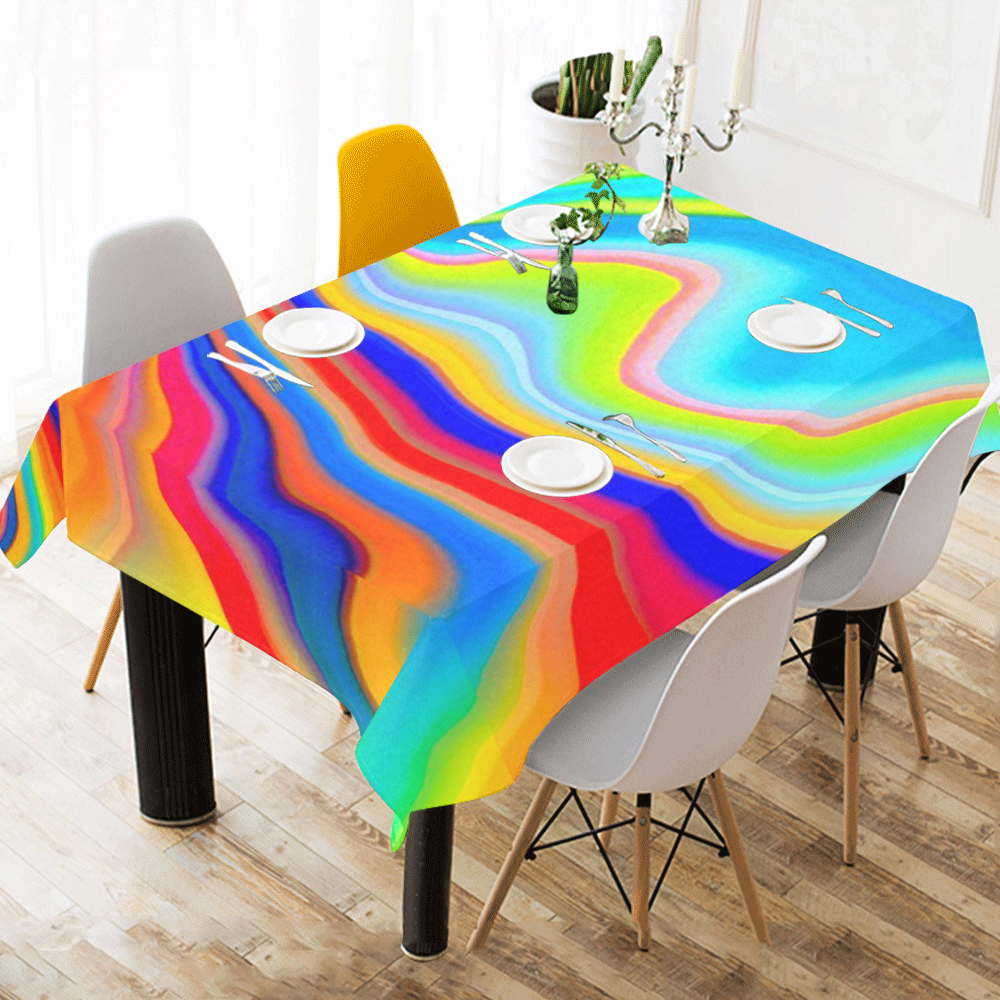 alive 3 (abstract) by JamColors Cotton Linen Tablecloth 60" x 90"