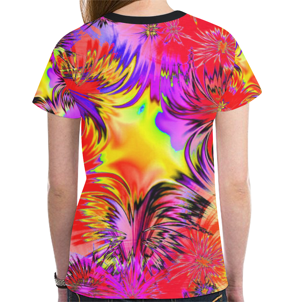 alive 4B (abstract) by JamColors New All Over Print T-shirt for Women (Model T45)