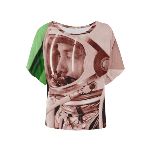 Alan Shepard Mercury Launch Women's Batwing-Sleeved Blouse T shirt (Model T44)