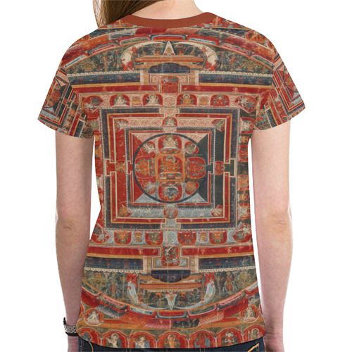Mandala  of  Bodhisattva of Transcendent Wisdom New All Over Print T-shirt for Women (Model T45)