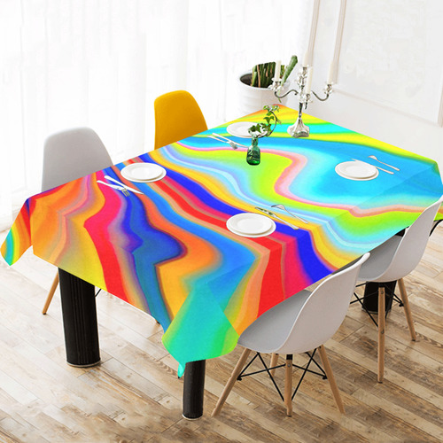 alive 3 (abstract) by JamColors Cotton Linen Tablecloth 60"x 104"