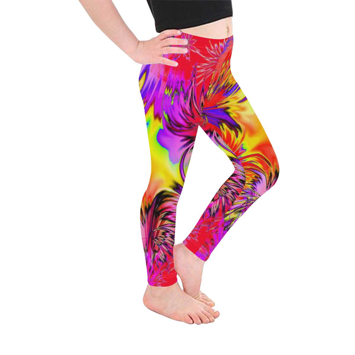 alive 4B (abstract) by JamColors Kid's Ankle Length Leggings (Model L06)