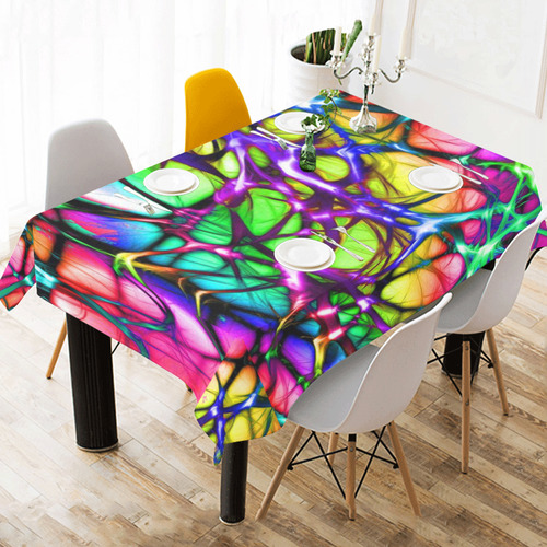 alive 5 (abstract) by JamColors Cotton Linen Tablecloth 60" x 90"