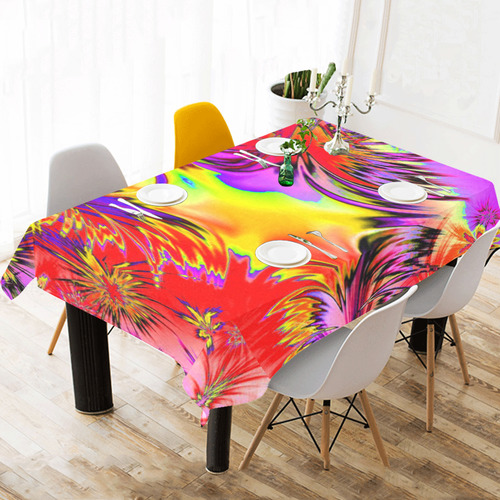 alive 4B (abstract) by JamColors Cotton Linen Tablecloth 60"x 104"