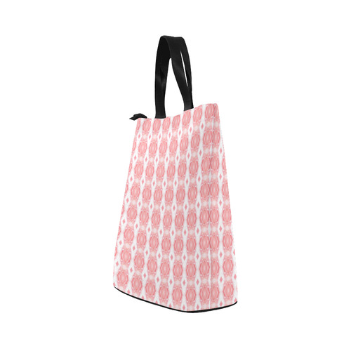 pink rose stripe pattern Nylon Lunch Tote Bag (Model 1670)