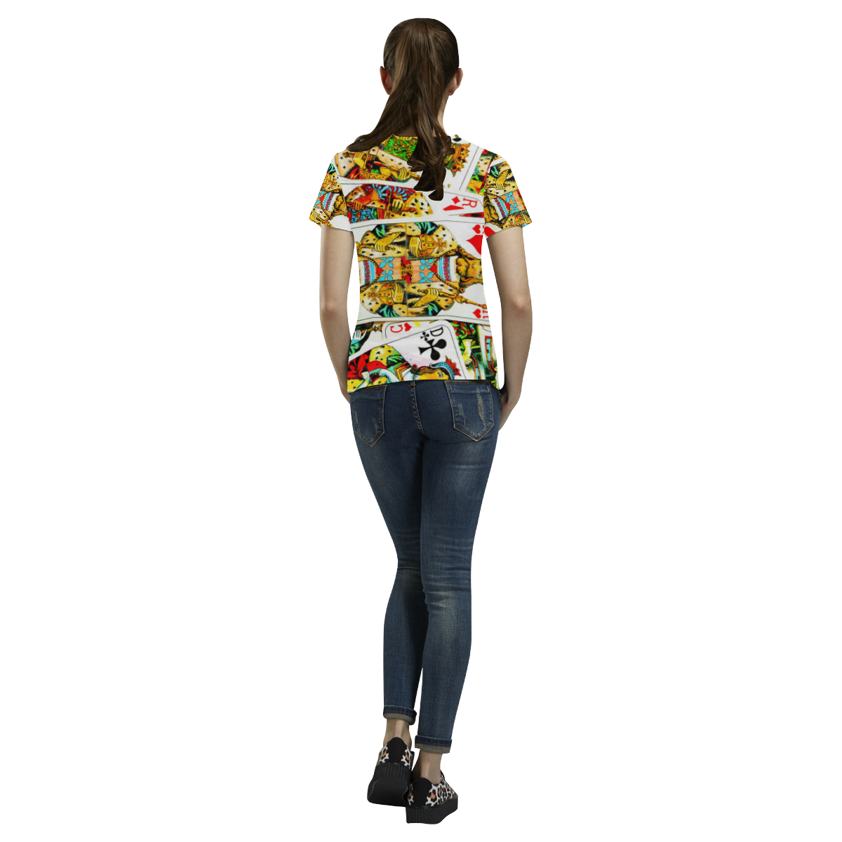 FRENCH PLAYING CARDS All Over Print T-Shirt for Women (USA Size) (Model T40)