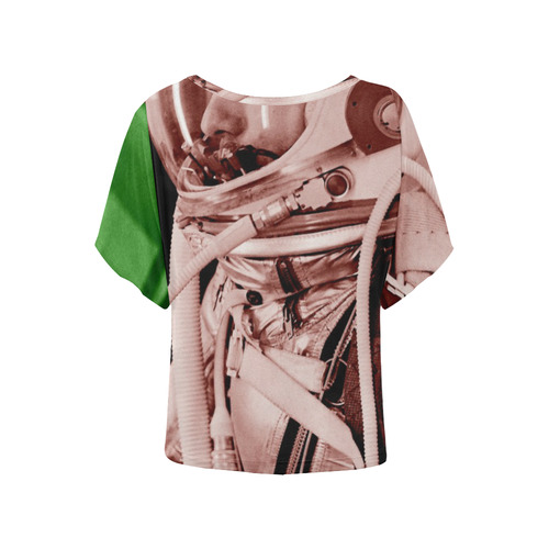 Alan Shepard Mercury Launch Women's Batwing-Sleeved Blouse T shirt (Model T44)