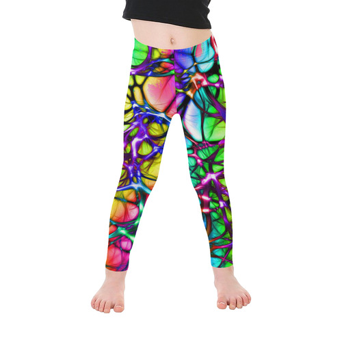 alive 5 (abstract) by JamColors Kid's Ankle Length Leggings (Model L06)