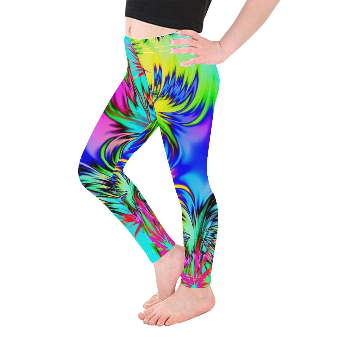 alive 4 (abstract) by JamColors Kid's Ankle Length Leggings (Model L06)