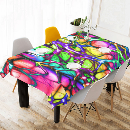 alive 5 (abstract) by JamColors Cotton Linen Tablecloth 60"x120"