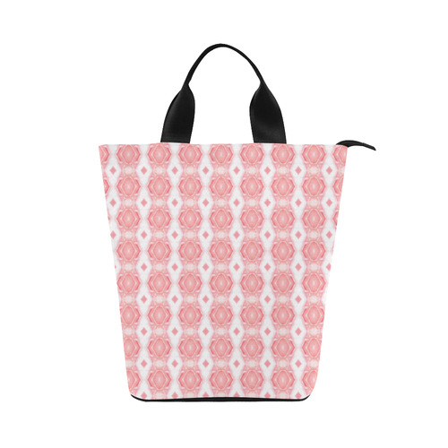 pink rose stripe pattern Nylon Lunch Tote Bag (Model 1670)
