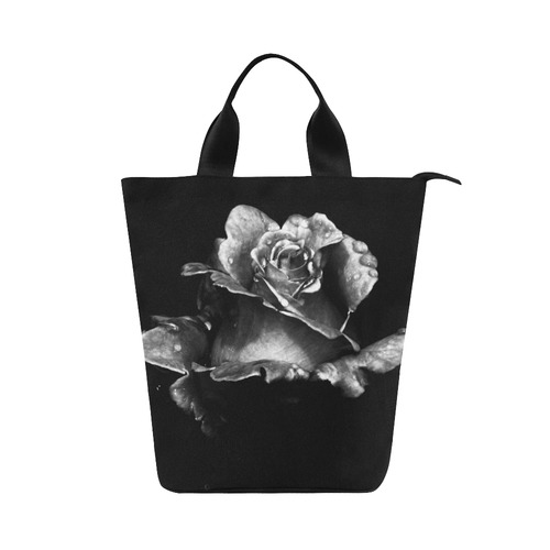 black rose Nylon Lunch Tote Bag (Model 1670)