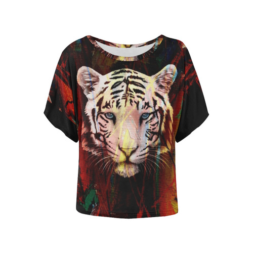 Jungle Animal by Artdream Women's Batwing-Sleeved Blouse T shirt (Model T44)