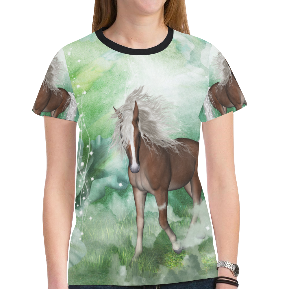 Horse in a fantasy world New All Over Print T-shirt for Women (Model T45)