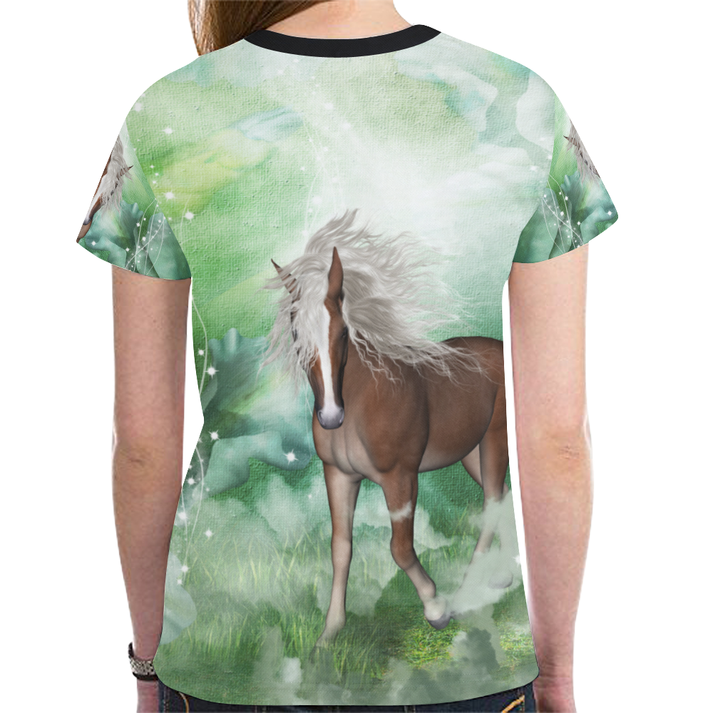 Horse in a fantasy world New All Over Print T-shirt for Women (Model T45)