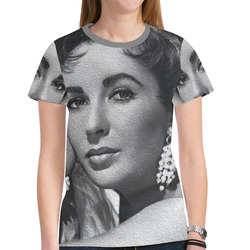 Great Actress Elizabeth Taylor New All Over Print T-shirt for Women (Model T45)