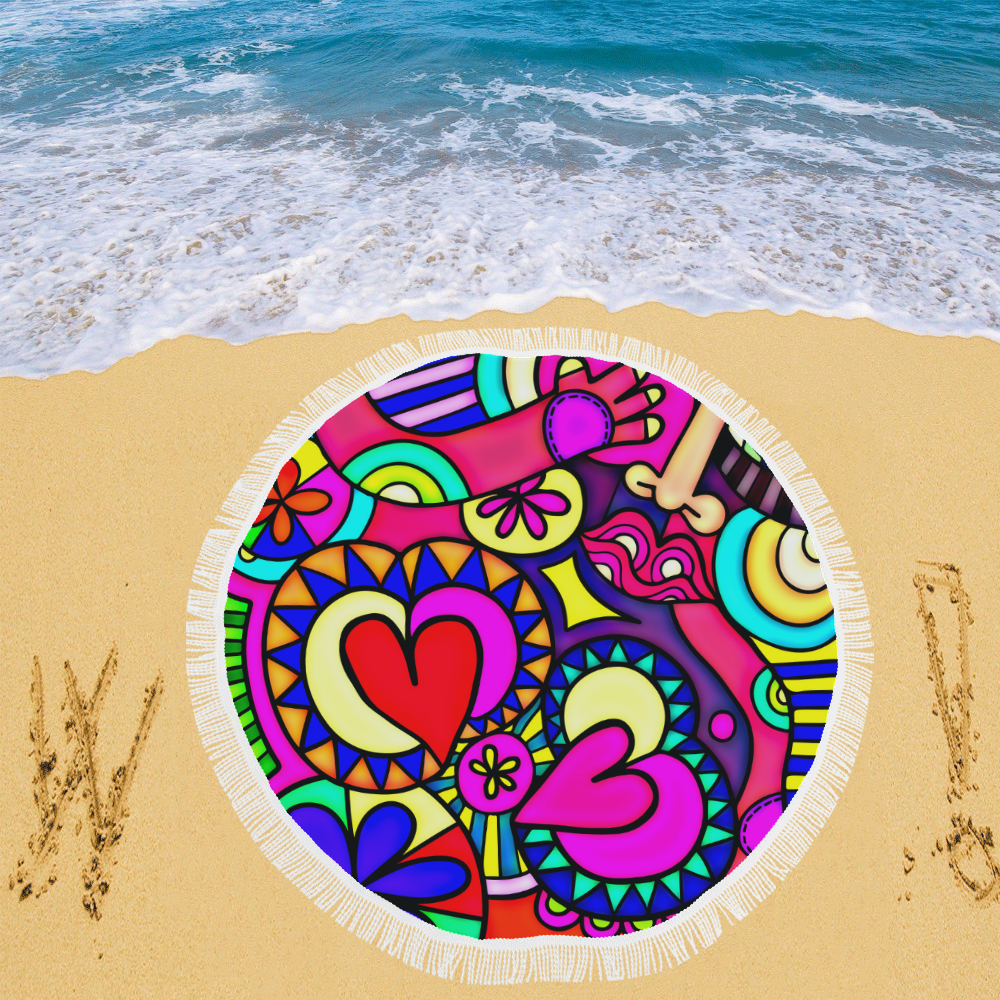 Looking for Love Circular Beach Shawl 59"x 59"