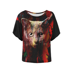 Cats by Artdream Women's Batwing-Sleeved Blouse T shirt (Model T44)
