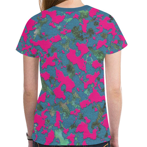 CAMOUFLAGE WILD CHERRY New All Over Print T-shirt for Women (Model T45)