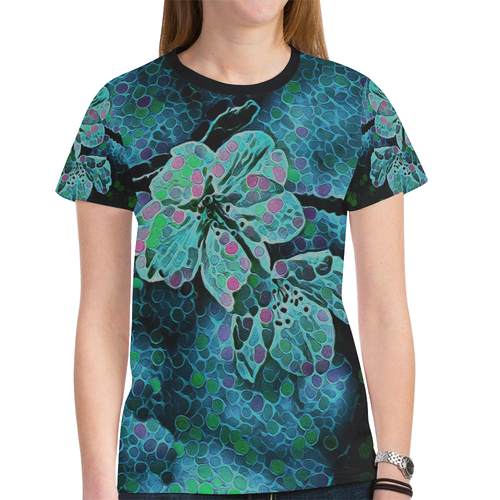 FLOWERS DREAM New All Over Print T-shirt for Women (Model T45)
