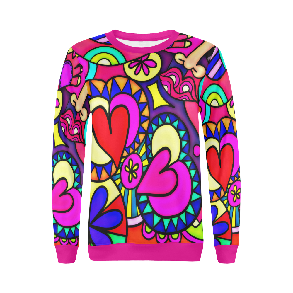 Looking for Love All Over Print Crewneck Sweatshirt for Women (Model H18)