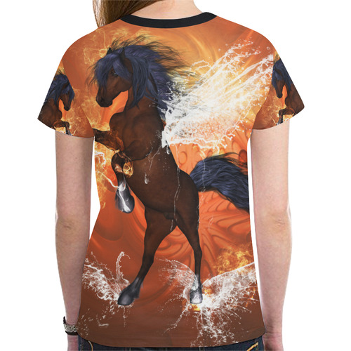 Horse with water wngs New All Over Print T-shirt for Women (Model T45)