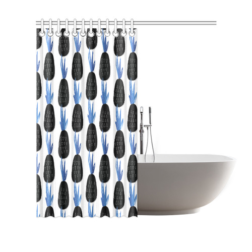Pinneaples White Shower Curtain 69"x70"