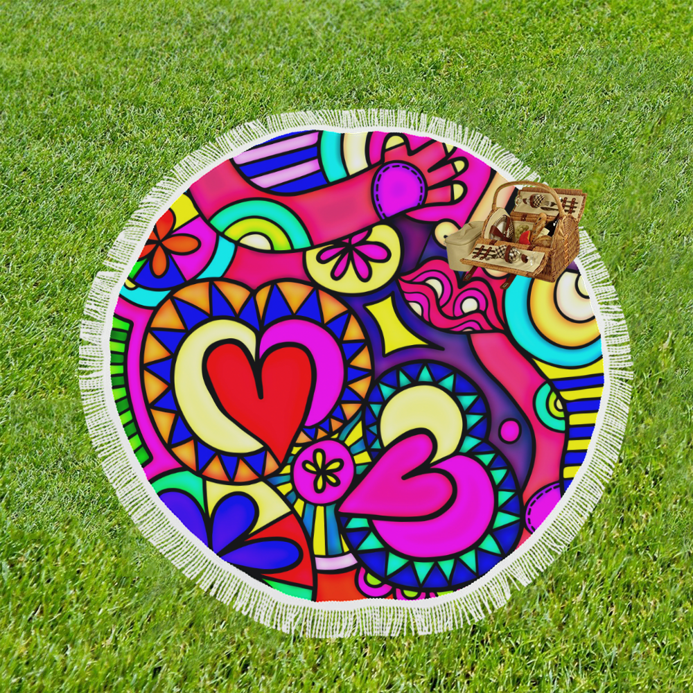 Looking for Love Circular Beach Shawl 59"x 59"