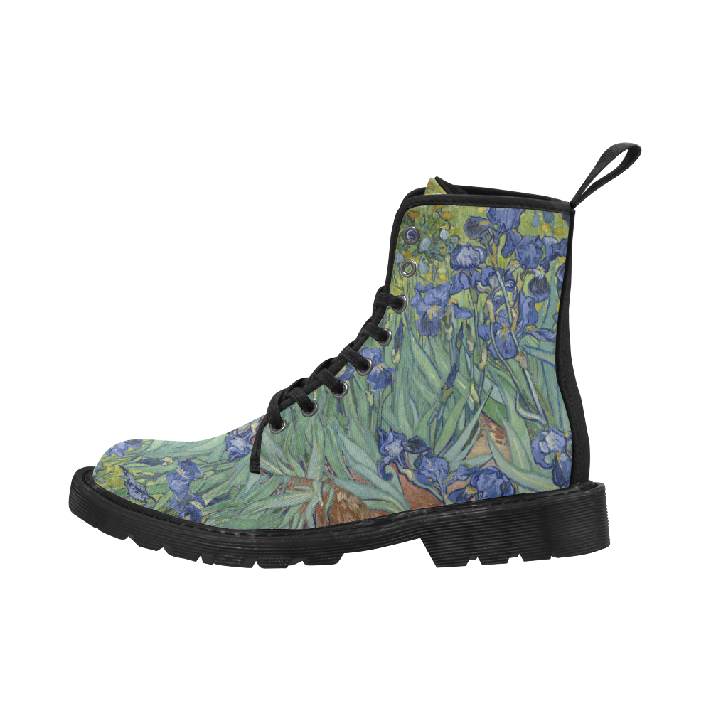 Van Gogh Irises Van Gogh Irises Martin Boots for Women Martin Boots for Women (Black) (Model 1203H)