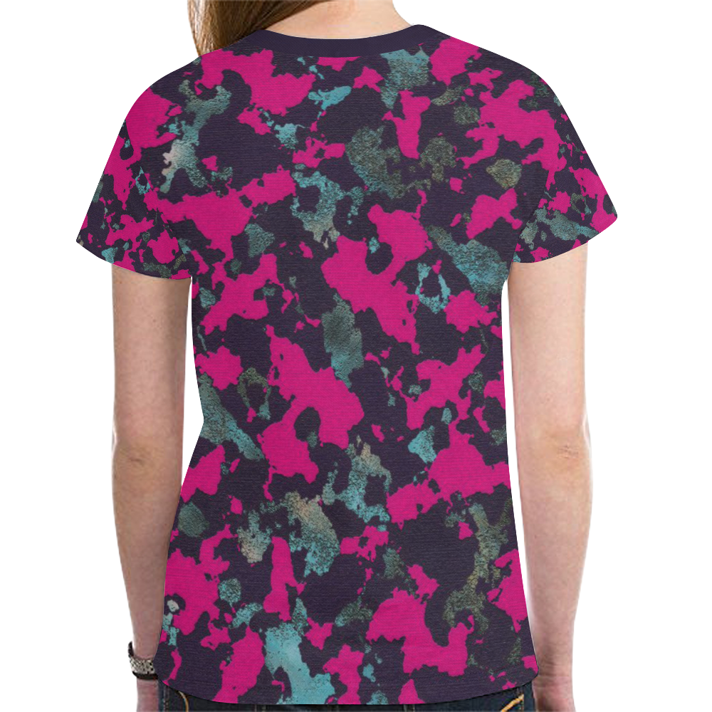 CAMOUFLAGE BLACKBERRY New All Over Print T-shirt for Women (Model T45)