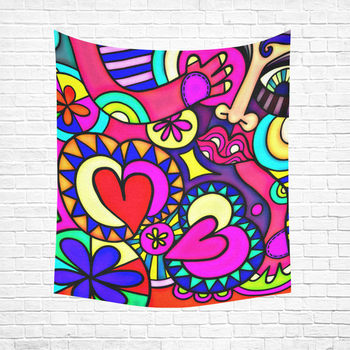 Looking for Love Cotton Linen Wall Tapestry 51"x 60"
