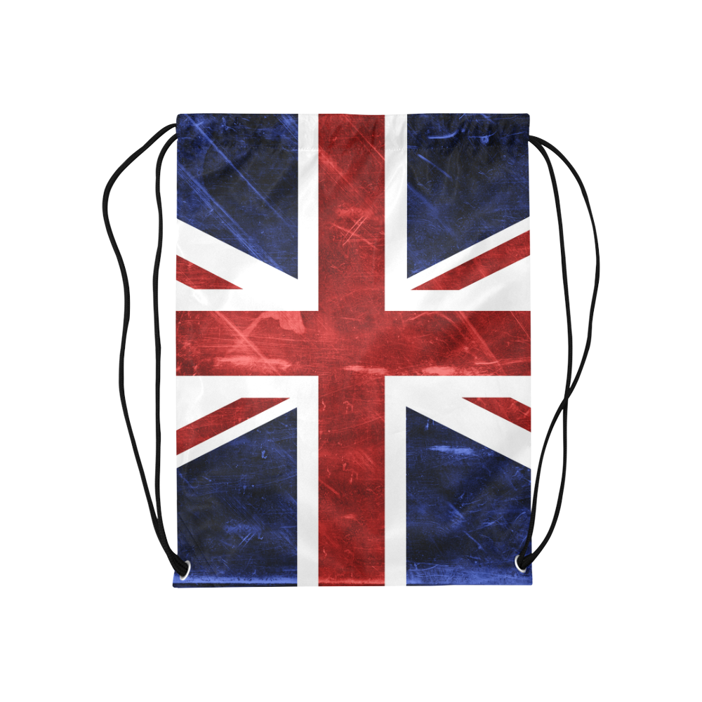 Grunge Union Jack Flag Medium Drawstring Bag Model 1604 (Twin Sides) 13.8"(W) * 18.1"(H)