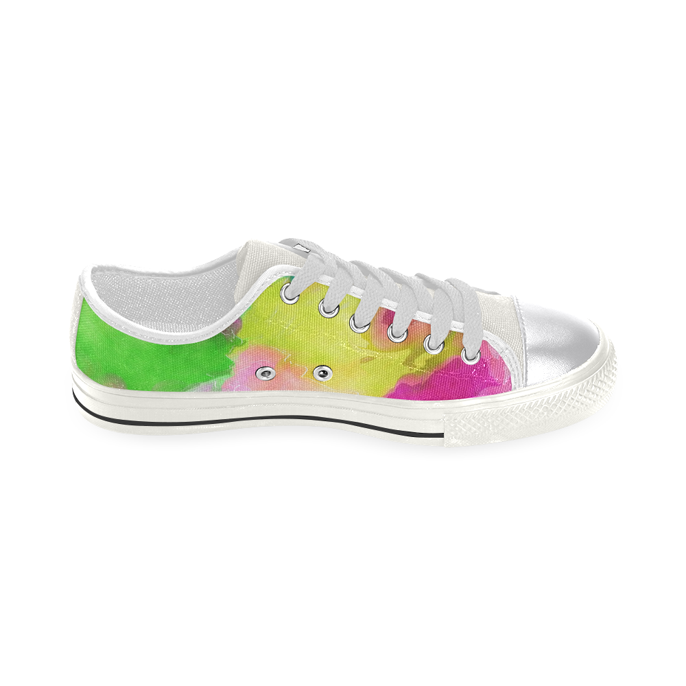 Vibrant Watercolor Ink Blend Women's Classic Canvas Shoes (Model 018)