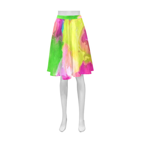 Vibrant Watercolor Ink Blend Athena Women's Short Skirt (Model D15)