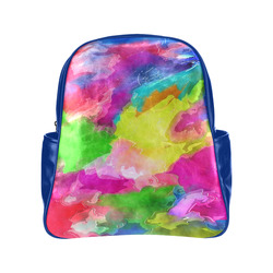 Vibrant Watercolor Ink Blend Multi-Pockets Backpack (Model 1636)