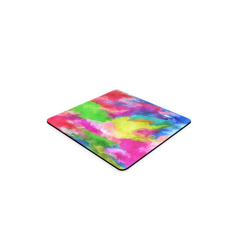 Vibrant Watercolor Ink Blend Square Coaster