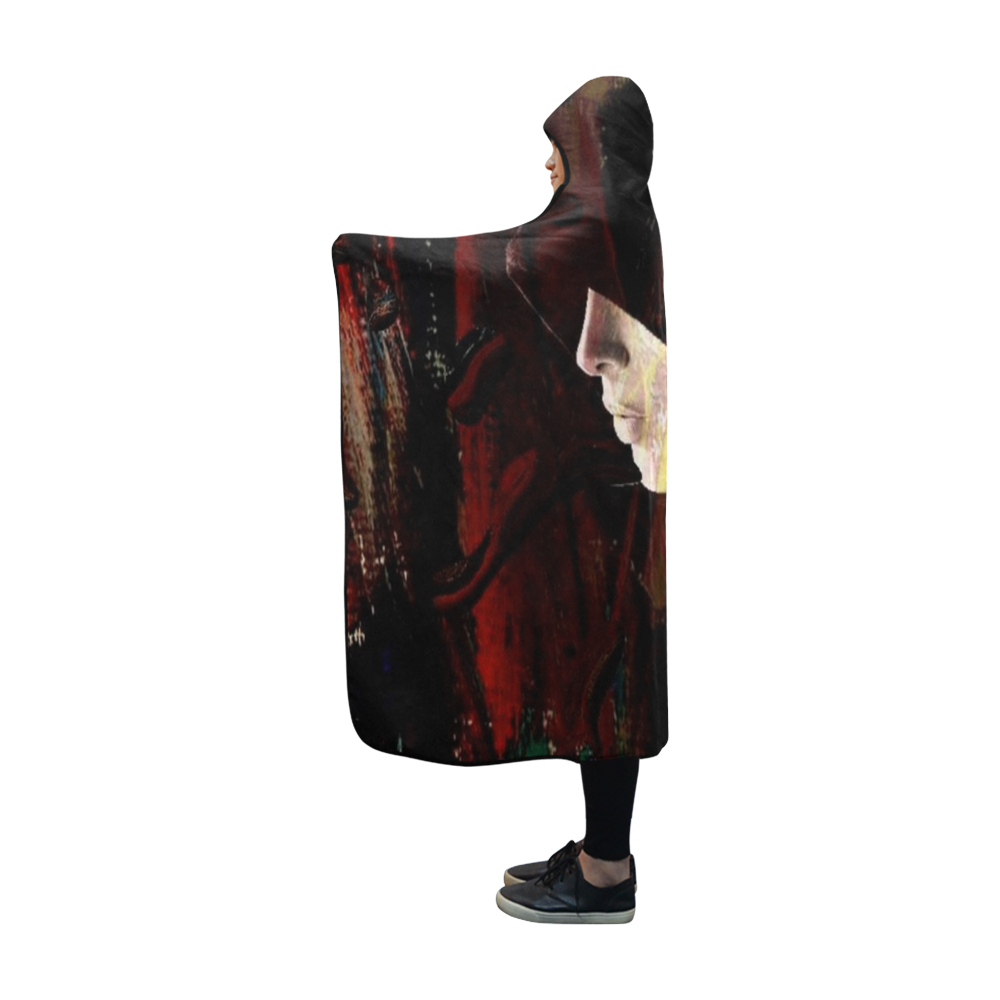 Shadow Face by Artdream Hooded Blanket 60''x50''