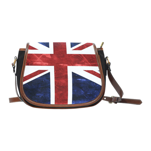 Grunge Union Jack Flag Saddle Bag/Small (Model 1649)(Flap Customization)