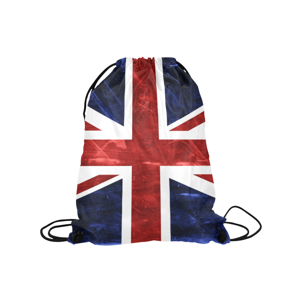 Grunge Union Jack Flag Medium Drawstring Bag Model 1604 (Twin Sides) 13.8"(W) * 18.1"(H)