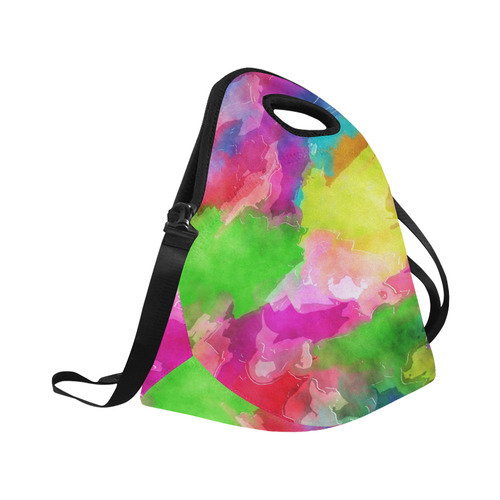 Vibrant Watercolor Ink Blend Neoprene Lunch Bag/Large (Model 1669)