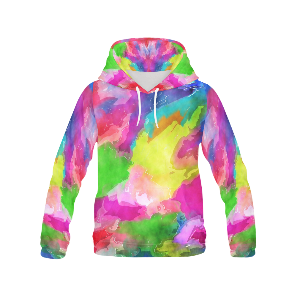 Vibrant Watercolor Ink Blend All Over Print Hoodie for Men (USA Size) (Model H13)