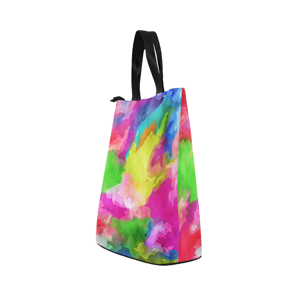 Vibrant Watercolor Ink Blend Nylon Lunch Tote Bag (Model 1670)