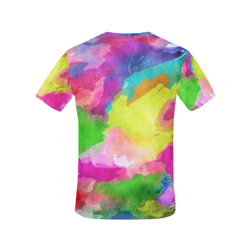 Vibrant Watercolor Ink Blend All Over Print T-Shirt for Women (USA Size) (Model T40)