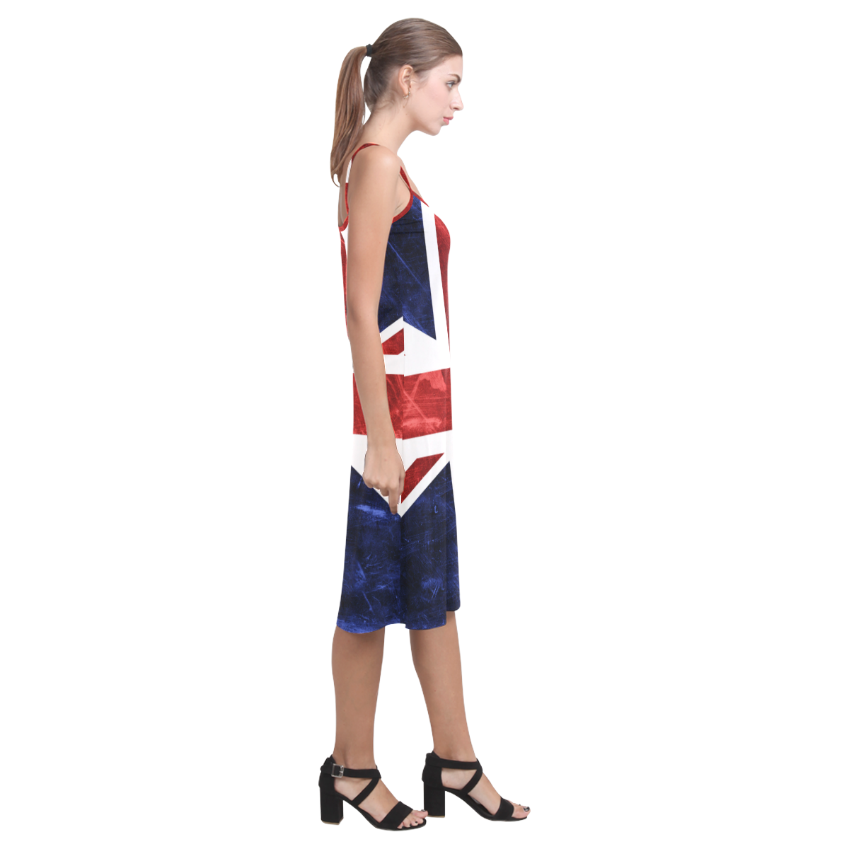 Grunge Union Jack Flag Alcestis Slip Dress (Model D05)