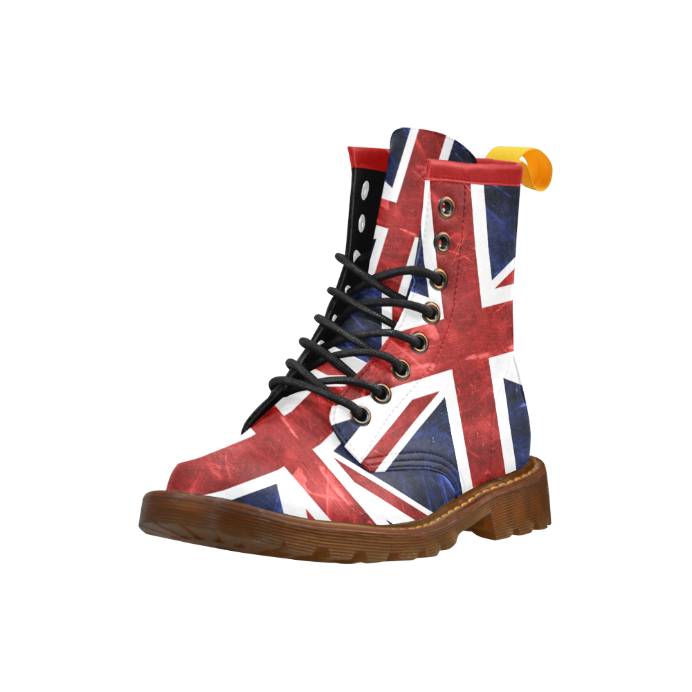 Grunge Union Jack Flag High Grade PU Leather Martin Boots For Women Model 402H
