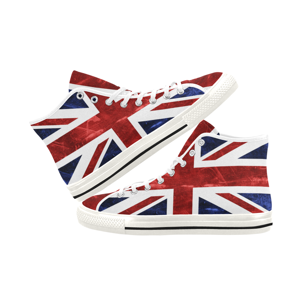 Grunge Union Jack Flag Vancouver H Men's Canvas Shoes/Large (1013-1)