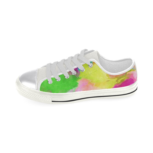 Vibrant Watercolor Ink Blend Women's Classic Canvas Shoes (Model 018)