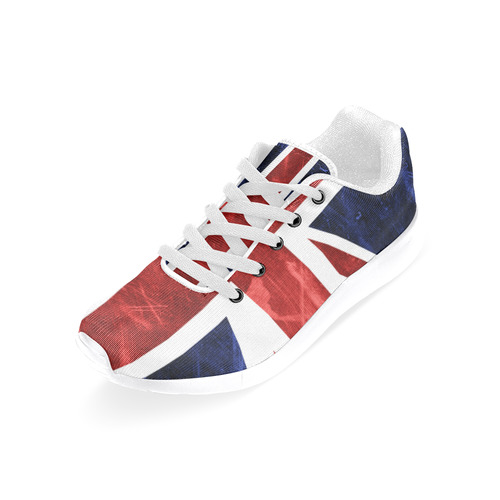 Grunge Union Jack Flag Women's Running Shoes/Large Size (Model 020)